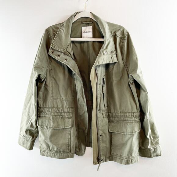 Madewell Passage Utility Cotton Zip Up Jacket Desert Olive Green XL - Picture 2 of 5